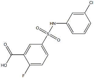 5-[(3-chlorophenyl)sulfamoyl]-2-fluorobenzoic acid,,结构式