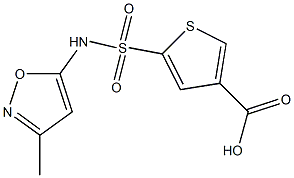 5-[(3-methyl-1,2-oxazol-5-yl)sulfamoyl]thiophene-3-carboxylic acid 化学構造式