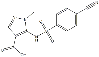 5-[(4-cyanobenzene)sulfonamido]-1-methyl-1H-pyrazole-4-carboxylic acid Struktur