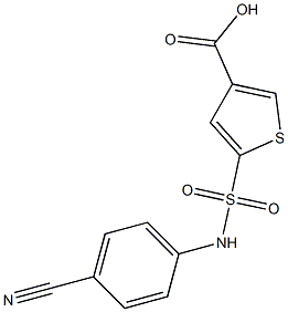 5-[(4-cyanophenyl)sulfamoyl]thiophene-3-carboxylic acid Struktur