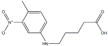 5-[(4-methyl-3-nitrophenyl)amino]pentanoic acid 化学構造式