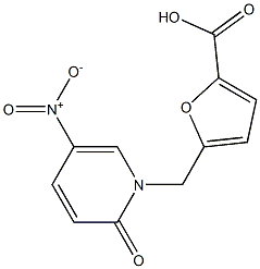 5-[(5-nitro-2-oxo-1,2-dihydropyridin-1-yl)methyl]furan-2-carboxylic acid,,结构式