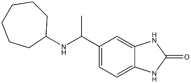 5-[1-(cycloheptylamino)ethyl]-2,3-dihydro-1H-1,3-benzodiazol-2-one 结构式