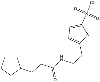 5-[2-(3-cyclopentylpropanamido)ethyl]thiophene-2-sulfonyl chloride Structure