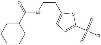 5-[2-(cyclohexylformamido)ethyl]thiophene-2-sulfonyl chloride 化学構造式