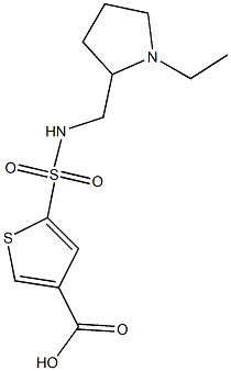 5-{[(1-ethylpyrrolidin-2-yl)methyl]sulfamoyl}thiophene-3-carboxylic acid 化学構造式