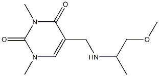 5-{[(1-methoxypropan-2-yl)amino]methyl}-1,3-dimethyl-1,2,3,4-tetrahydropyrimidine-2,4-dione,,结构式