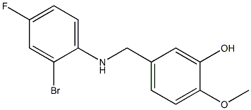 5-{[(2-bromo-4-fluorophenyl)amino]methyl}-2-methoxyphenol,,结构式