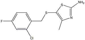 5-{[(2-chloro-4-fluorophenyl)methyl]sulfanyl}-4-methyl-1,3-thiazol-2-amine Structure