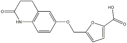 5-{[(2-oxo-1,2,3,4-tetrahydroquinolin-6-yl)oxy]methyl}-2-furoic acid Struktur