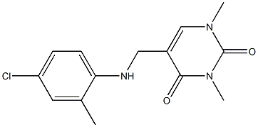 5-{[(4-chloro-2-methylphenyl)amino]methyl}-1,3-dimethyl-1,2,3,4-tetrahydropyrimidine-2,4-dione,,结构式