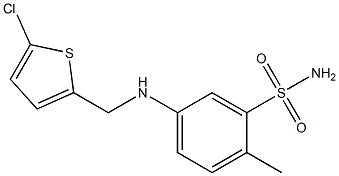 5-{[(5-chlorothiophen-2-yl)methyl]amino}-2-methylbenzene-1-sulfonamide,,结构式