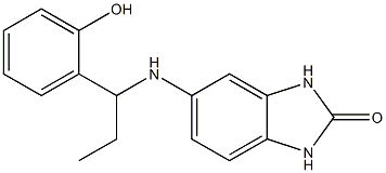 5-{[1-(2-hydroxyphenyl)propyl]amino}-2,3-dihydro-1H-1,3-benzodiazol-2-one Structure