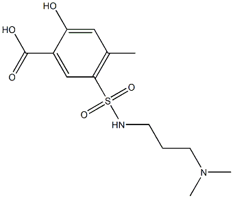 5-{[3-(dimethylamino)propyl]sulfamoyl}-2-hydroxy-4-methylbenzoic acid,,结构式