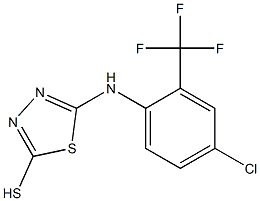 5-{[4-chloro-2-(trifluoromethyl)phenyl]amino}-1,3,4-thiadiazole-2-thiol 结构式