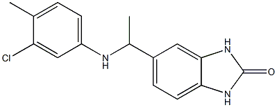 5-{1-[(3-chloro-4-methylphenyl)amino]ethyl}-2,3-dihydro-1H-1,3-benzodiazol-2-one,,结构式
