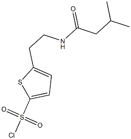 5-{2-[(3-methylbutanoyl)amino]ethyl}thiophene-2-sulfonyl chloride 结构式