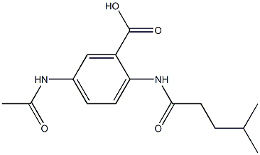 5-acetamido-2-(4-methylpentanamido)benzoic acid Struktur