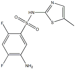 5-amino-2,4-difluoro-N-(5-methyl-1,3-thiazol-2-yl)benzene-1-sulfonamide,,结构式