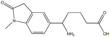 5-amino-5-(1-methyl-2-oxo-2,3-dihydro-1H-indol-5-yl)pentanoic acid Struktur