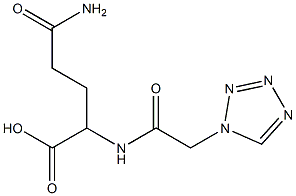 5-amino-5-oxo-2-[(1H-tetrazol-1-ylacetyl)amino]pentanoic acid Structure