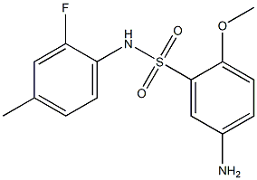 5-amino-N-(2-fluoro-4-methylphenyl)-2-methoxybenzene-1-sulfonamide,,结构式