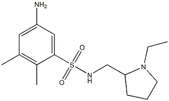 5-amino-N-[(1-ethylpyrrolidin-2-yl)methyl]-2,3-dimethylbenzene-1-sulfonamide,,结构式