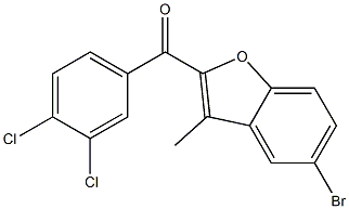 5-bromo-2-[(3,4-dichlorophenyl)carbonyl]-3-methyl-1-benzofuran,,结构式