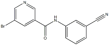 5-bromo-N-(3-cyanophenyl)pyridine-3-carboxamide,,结构式