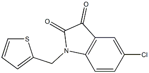 5-chloro-1-(thiophen-2-ylmethyl)-2,3-dihydro-1H-indole-2,3-dione Structure