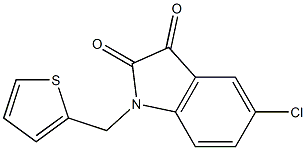 5-chloro-1-(thiophen-2-ylmethyl)-2,3-dihydro-1H-indole-2,3-dione Struktur