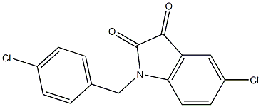 5-chloro-1-[(4-chlorophenyl)methyl]-2,3-dihydro-1H-indole-2,3-dione 结构式