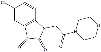 5-chloro-1-[2-(morpholin-4-yl)-2-oxoethyl]-2,3-dihydro-1H-indole-2,3-dione,,结构式