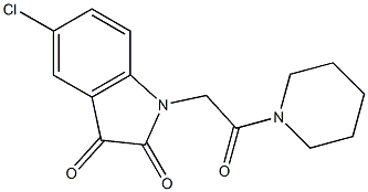 5-chloro-1-[2-oxo-2-(piperidin-1-yl)ethyl]-2,3-dihydro-1H-indole-2,3-dione,,结构式