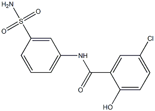 5-chloro-2-hydroxy-N-(3-sulfamoylphenyl)benzamide,,结构式
