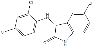 5-chloro-3-[(2,4-dichlorophenyl)amino]-2,3-dihydro-1H-indol-2-one 结构式