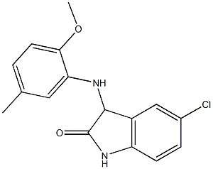 5-chloro-3-[(2-methoxy-5-methylphenyl)amino]-2,3-dihydro-1H-indol-2-one,,结构式