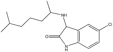 5-chloro-3-[(6-methylheptan-2-yl)amino]-2,3-dihydro-1H-indol-2-one,,结构式