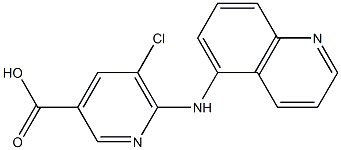 5-chloro-6-(quinolin-5-ylamino)pyridine-3-carboxylic acid 化学構造式