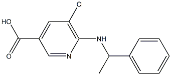 5-chloro-6-[(1-phenylethyl)amino]pyridine-3-carboxylic acid Struktur