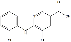5-chloro-6-[(2-chlorophenyl)amino]pyridine-3-carboxylic acid,,结构式