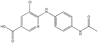 5-chloro-6-[(4-acetamidophenyl)amino]pyridine-3-carboxylic acid,,结构式