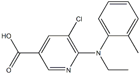 5-chloro-6-[ethyl(2-methylphenyl)amino]pyridine-3-carboxylic acid Struktur