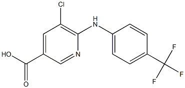 5-chloro-6-{[4-(trifluoromethyl)phenyl]amino}pyridine-3-carboxylic acid 化学構造式