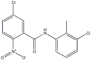 5-chloro-N-(3-chloro-2-methylphenyl)-2-nitrobenzamide Struktur