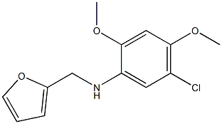 5-chloro-N-(furan-2-ylmethyl)-2,4-dimethoxyaniline,,结构式