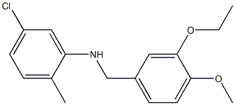 5-chloro-N-[(3-ethoxy-4-methoxyphenyl)methyl]-2-methylaniline,,结构式