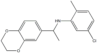 5-chloro-N-[1-(2,3-dihydro-1,4-benzodioxin-6-yl)ethyl]-2-methylaniline,,结构式