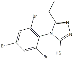 5-ethyl-4-(2,4,6-tribromophenyl)-4H-1,2,4-triazole-3-thiol 化学構造式