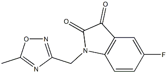 5-fluoro-1-[(5-methyl-1,2,4-oxadiazol-3-yl)methyl]-2,3-dihydro-1H-indole-2,3-dione 化学構造式
